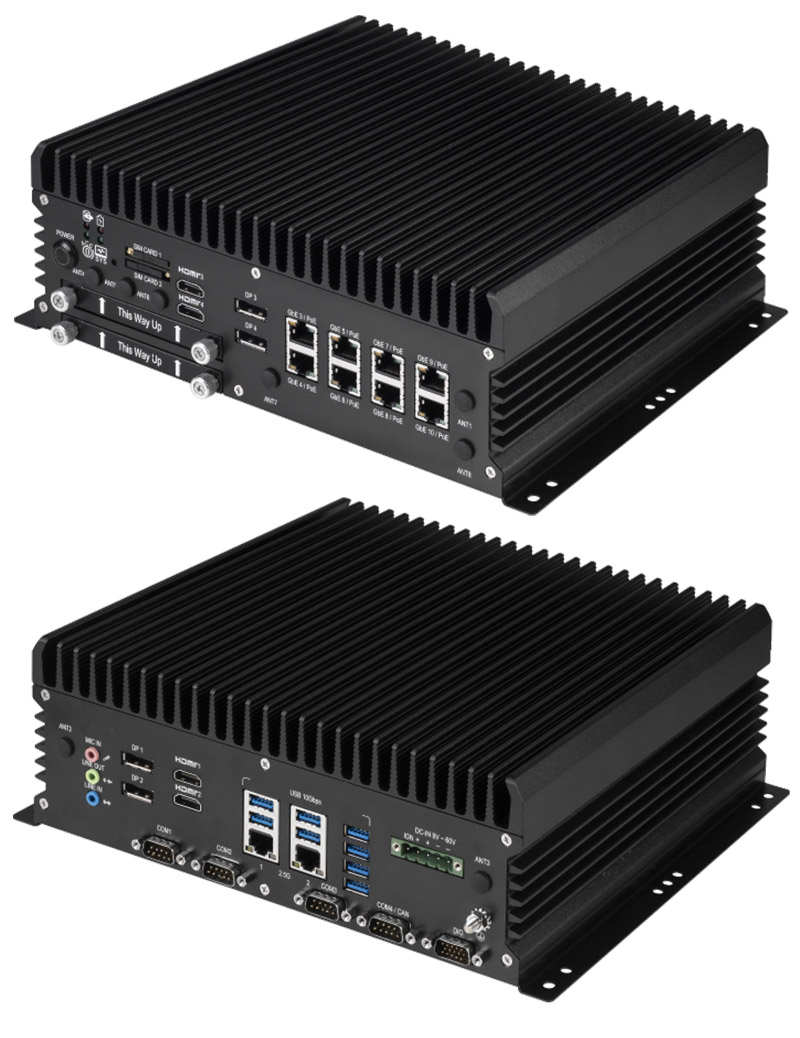 FleetPC-13 Car-PC (Intel Core i9-14900T, 9-60V Automotive Powersupply, 2x LAN, 2x HDMI, 2x dP) [<b>FANLESS</b>]